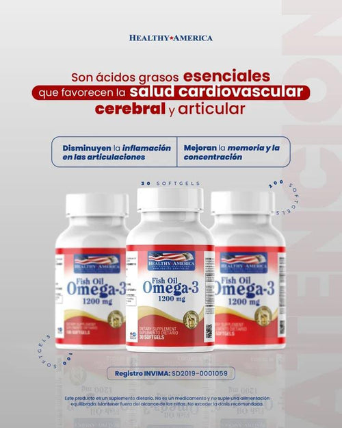 Aceite de pescado Omega 3 - 100 Capsulas - Healthy America