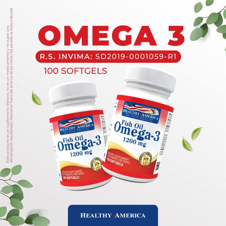 Aceite de pescado Omega 3 - 100 Capsulas - Healthy America