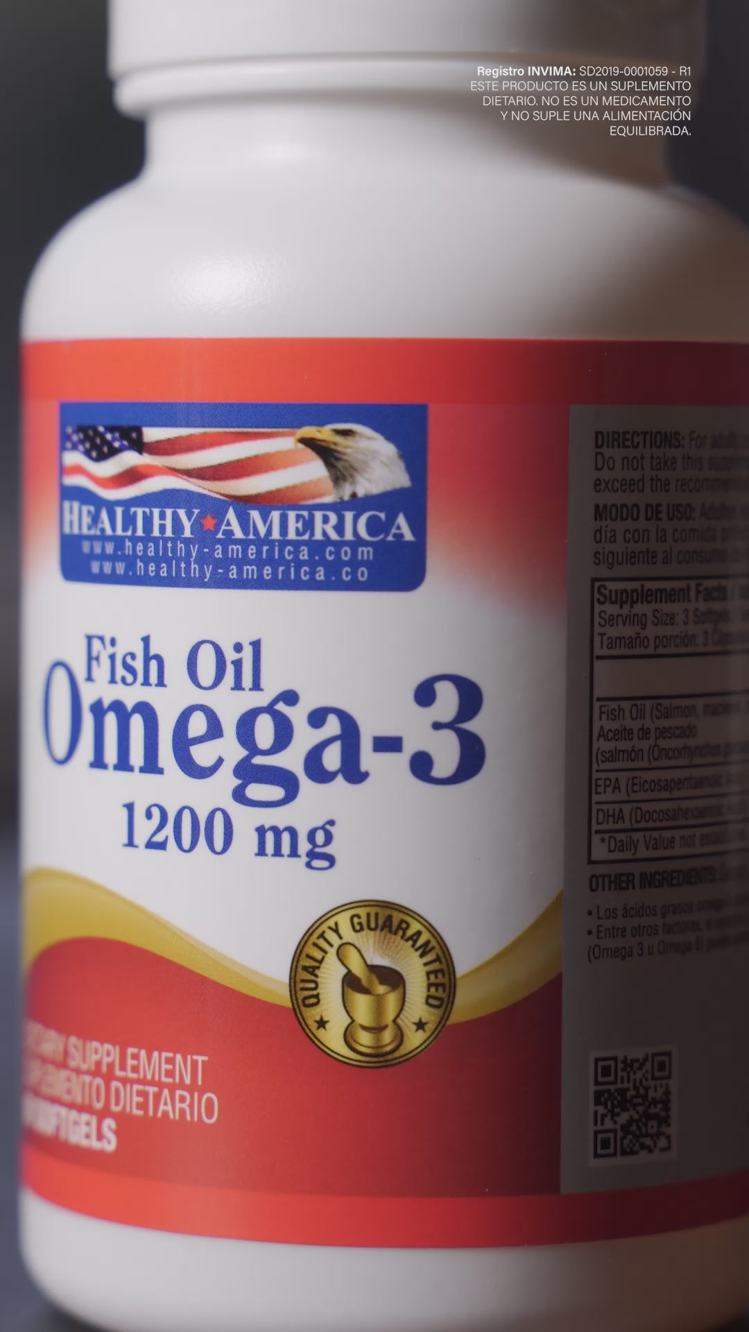 Aceite de pescado Omega 3 - 100 Capsulas - Healthy America